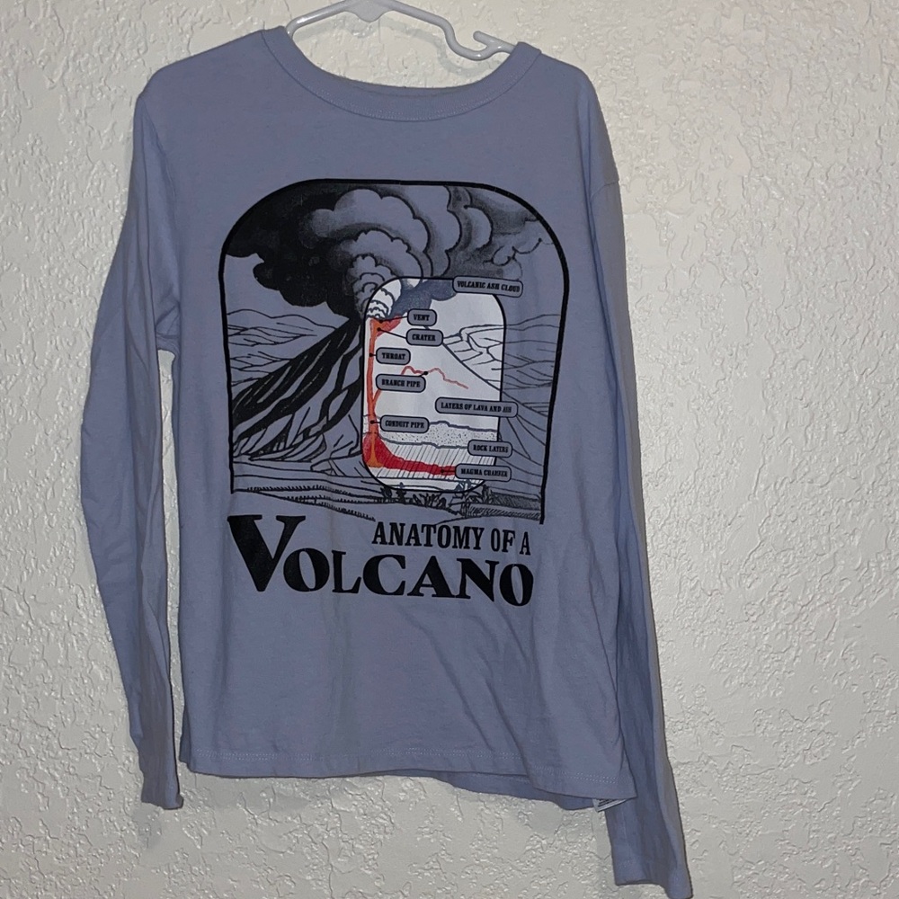 GAP Volcano Diagram Long Sleeve Tee - Light Blue